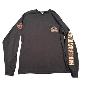 Vintage 2001 Harley-Davidson New York City Long Sleeve T-Shirt Mens L BlackWP895